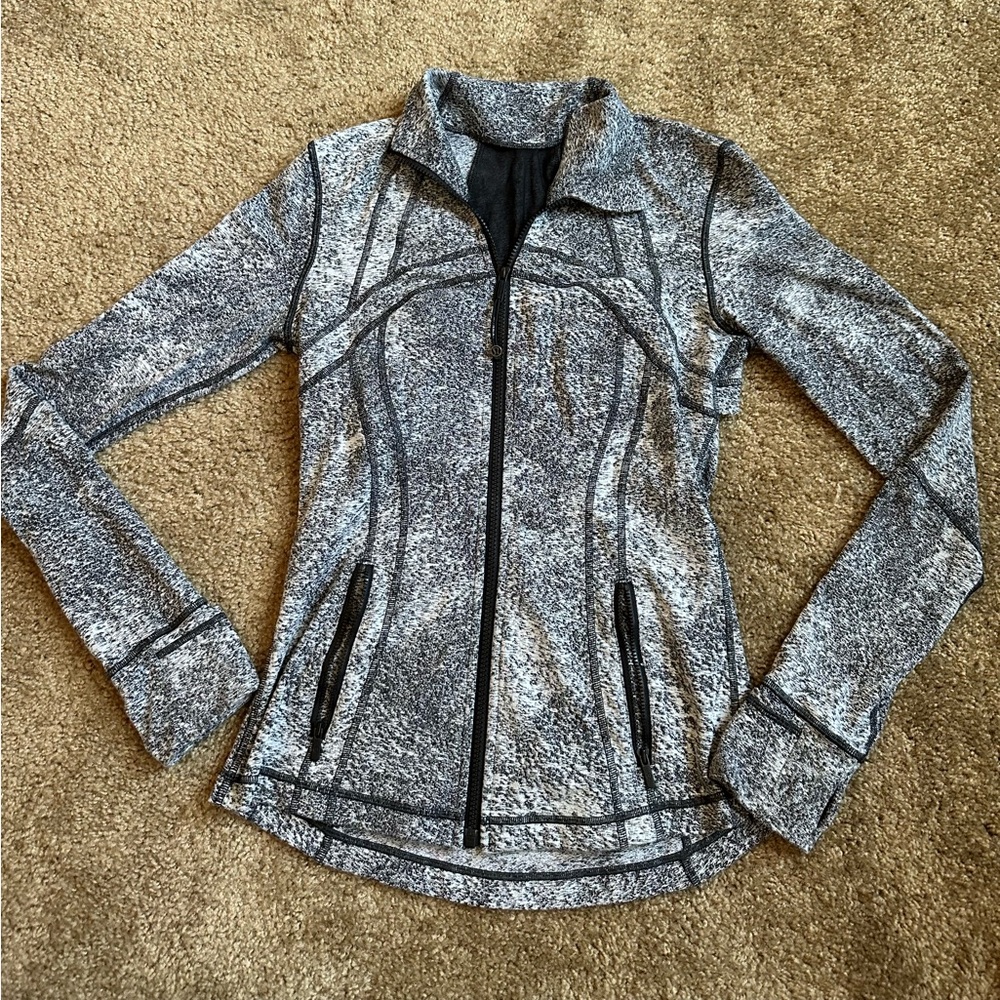 Lululemon Define Jacket Spray Jaquard White/Black